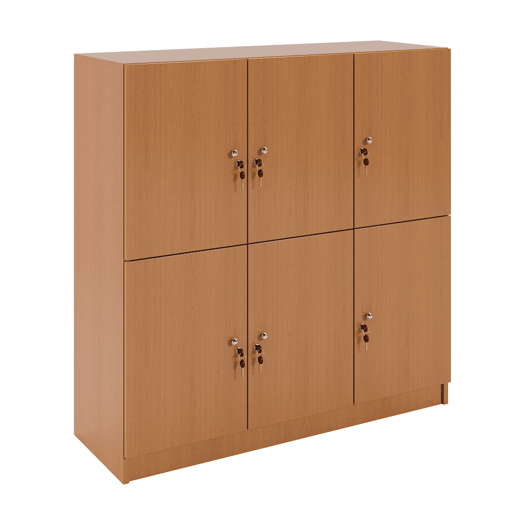 Dulap compartimentat 6 casete (3x2) 1200x420x1220, Cireș