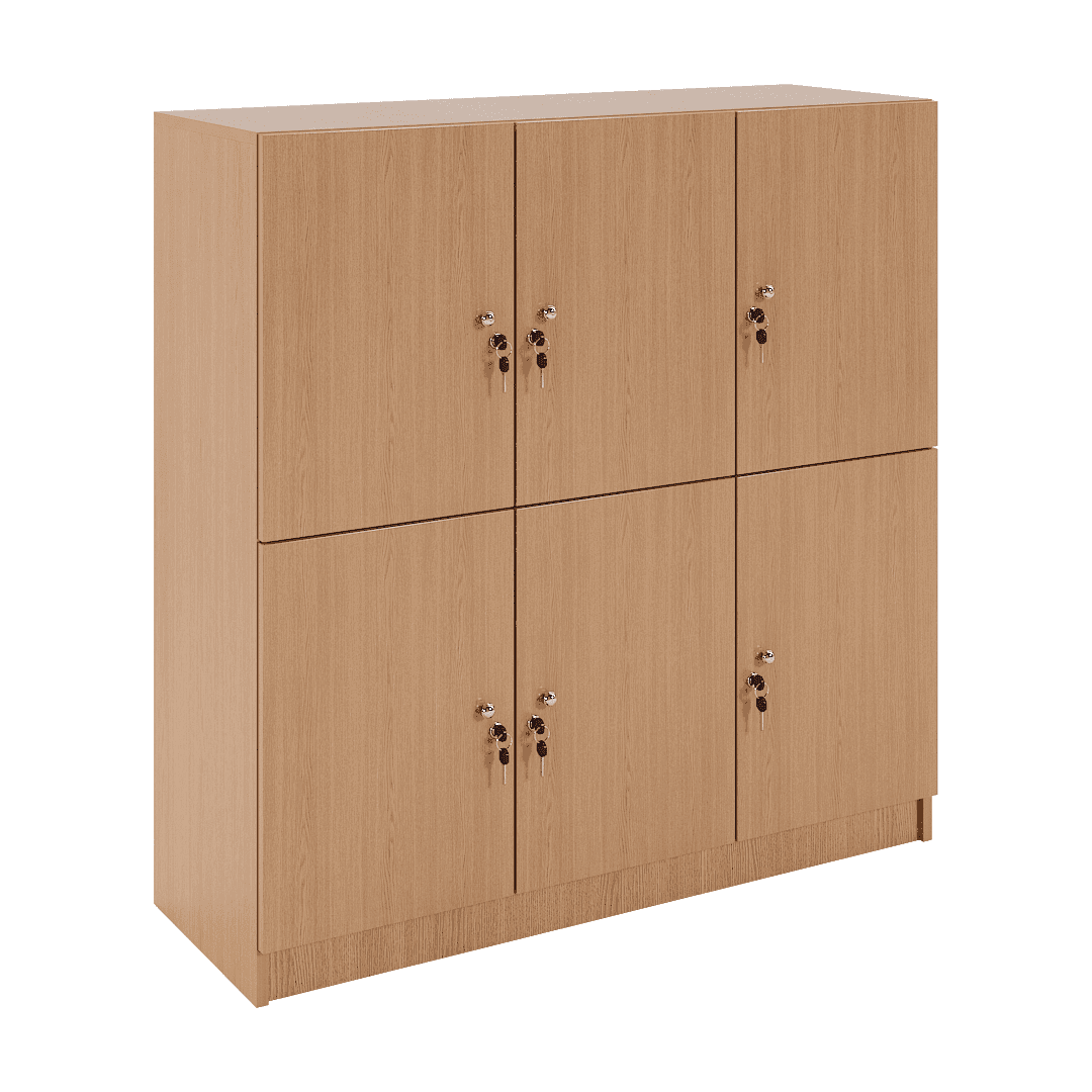 Dulap compartimentat 6 casete (3x2) 1200x420x1220, Stejar