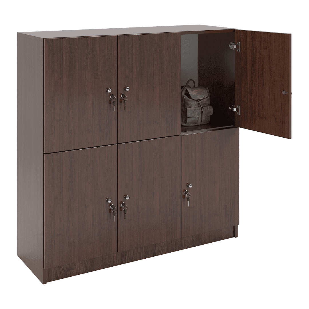 Dulap compartimentat 6 casete (3x2) 1200x420x1220, Wenge - imaginea 2