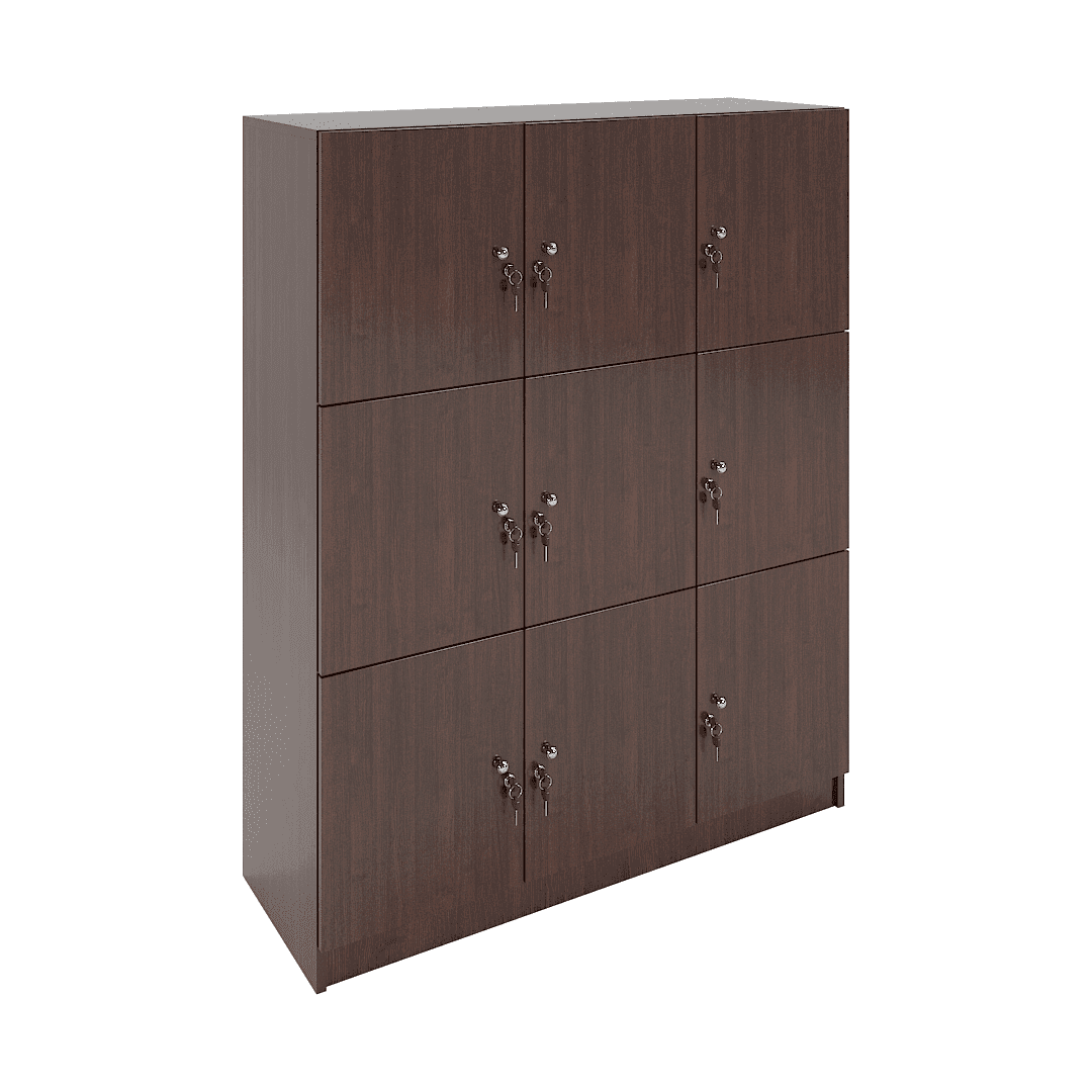 Dulap compartimentat 9 casete (3x3) 1200x400x1500, Wenge
