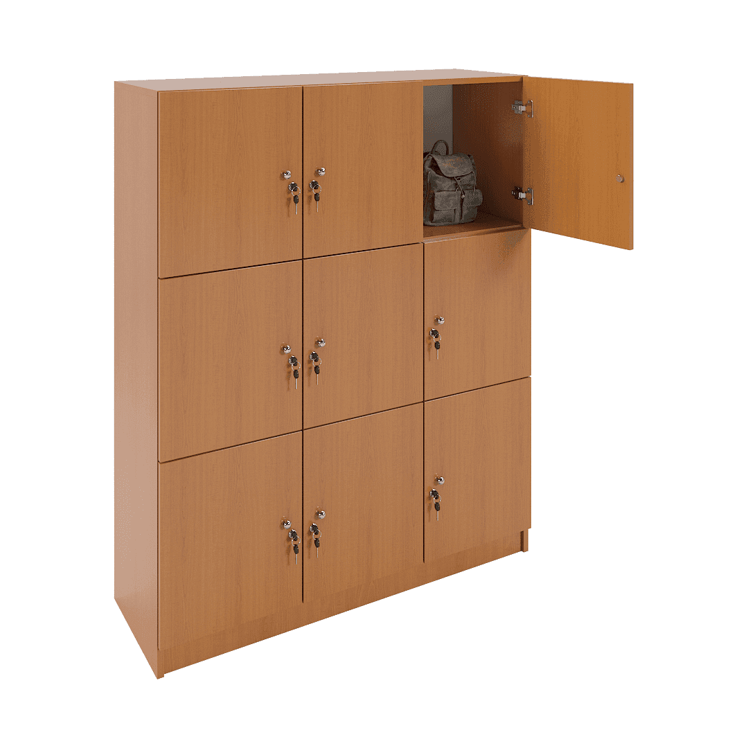 Dulap compartimentat 9 casete (3x3) 1200x420x1500, Cireș - imaginea 2