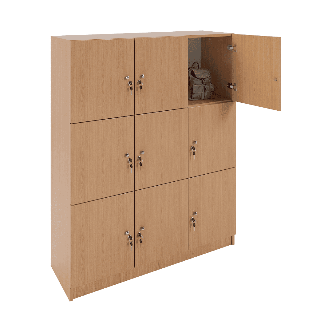 Dulap compartimentat 9 casete (3x3) 1200x420x1500, Stejar - imaginea 2