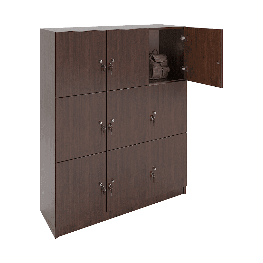 Dulap compartimentat 9 casete (3x3) 1200x420x1500, Wenge - imaginea 2