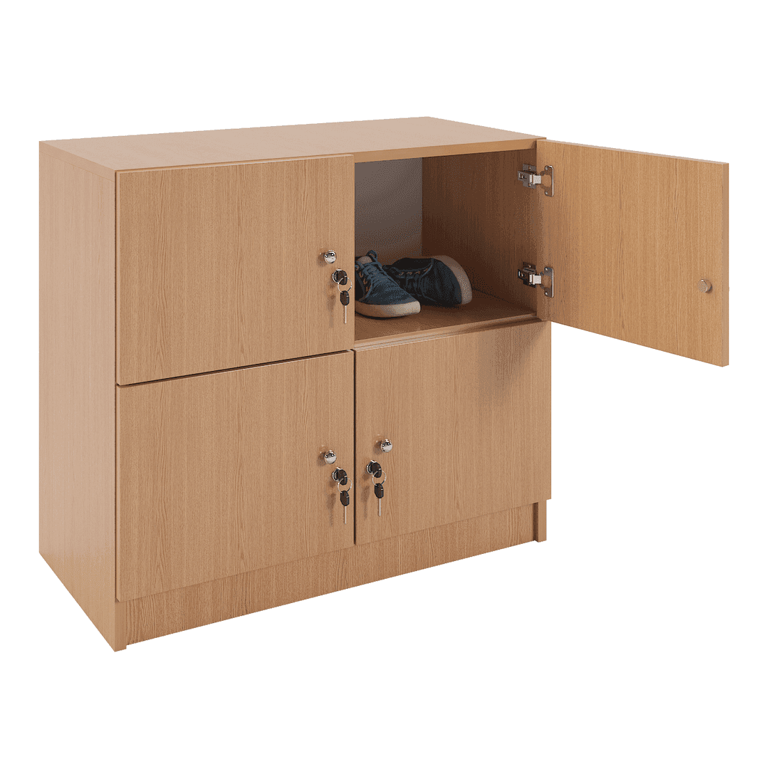 Dulap jos compartimentat 4 casete (2x2) 800x420x720, Stejar - imaginea 2