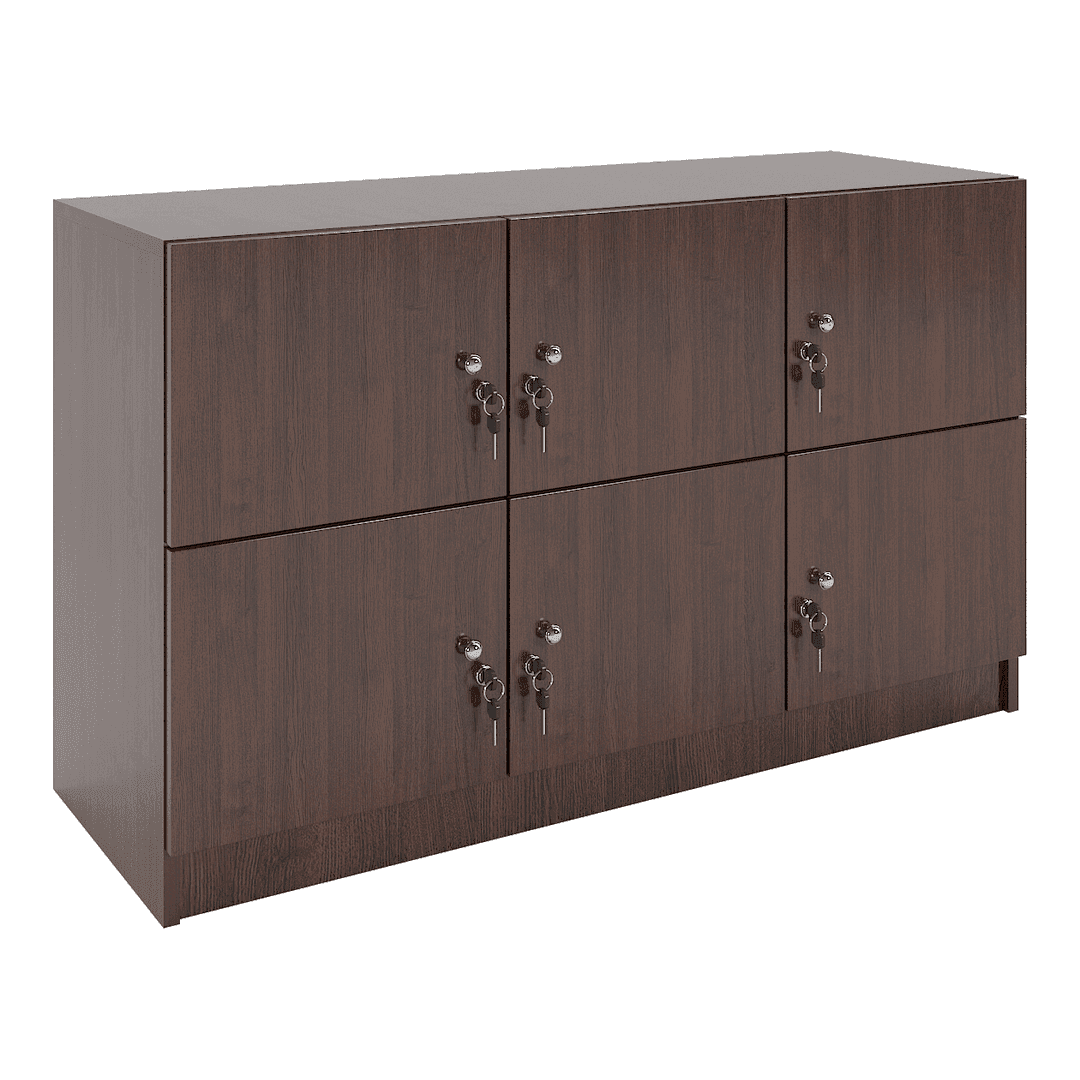 Dulap jos compartimentat 6 casete (3x2) 1200x400x720, Wenge
