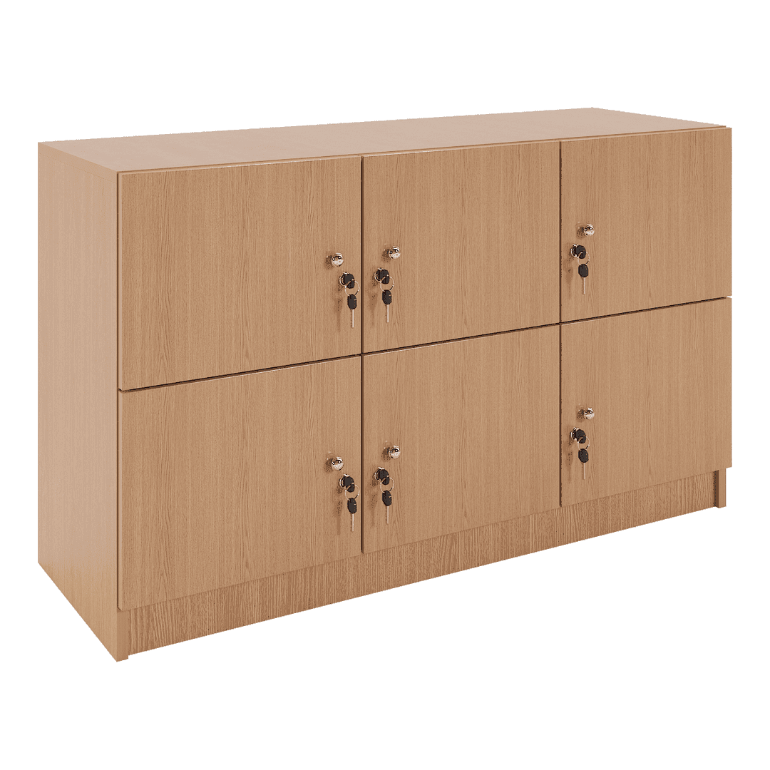 Dulap jos compartimentat 6 casete (3x2) 1200x420x720, Stejar