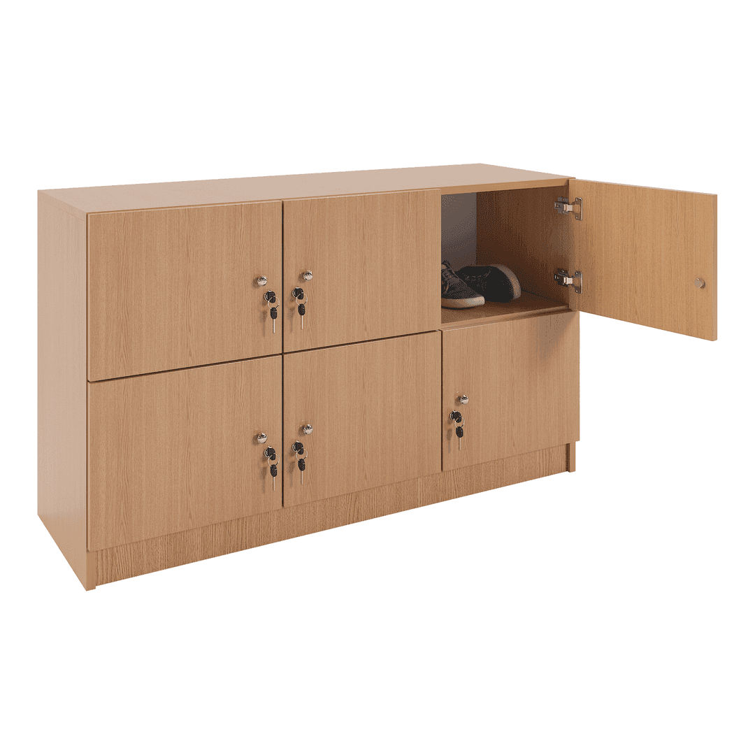 Dulap jos compartimentat 6 casete (3x2) 1200x420x720, Stejar - imaginea 2
