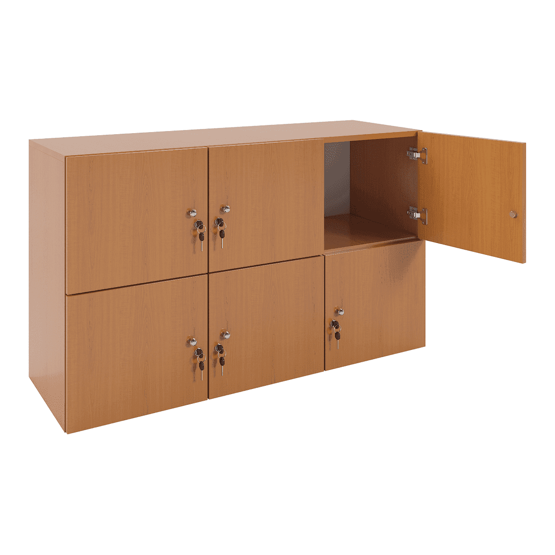 Dulap suprapozabil 6 casete (3x2) 1200x400x720, Cireș - imaginea 2