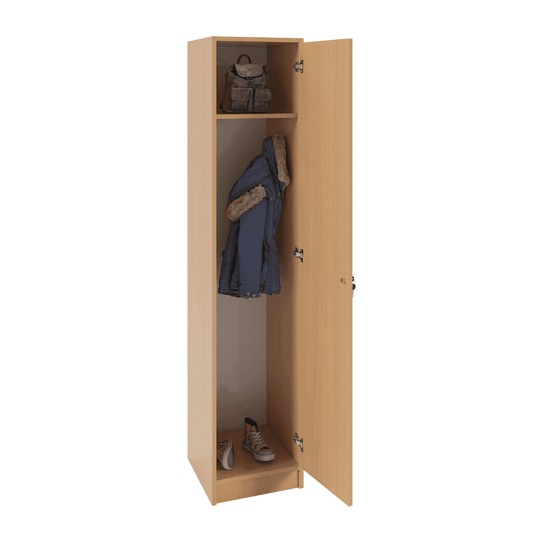 Dulap vestiar elevi 1 ușă 400x420x1900, Fag - imaginea 2