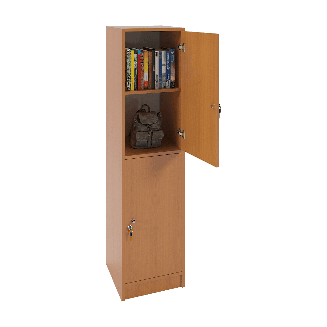 Dulap vestiar elevi 2 casete (1x2) 400x420x1600, Cireș - imaginea 2