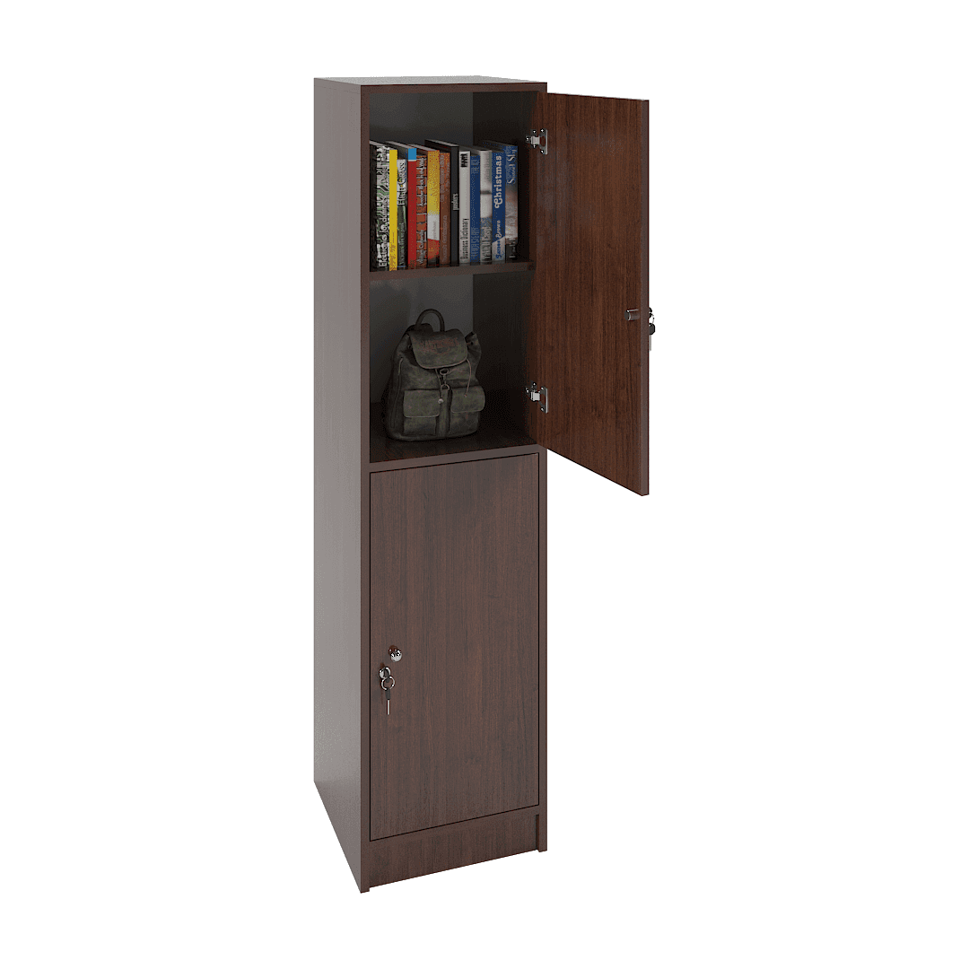 Dulap vestiar elevi 2 casete (1x2) 400x420x1600, Wenge - imaginea 2