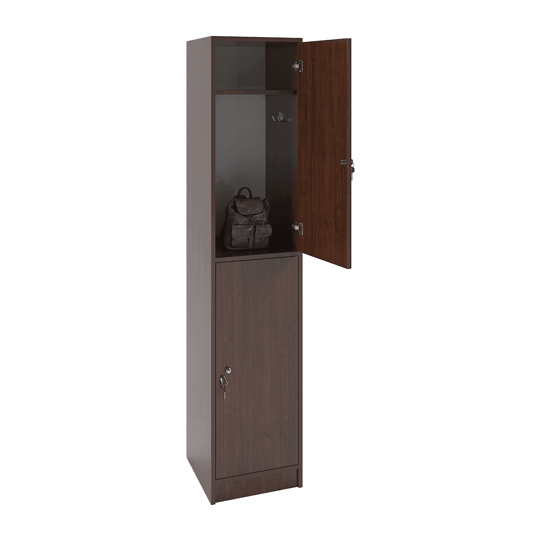 Dulap vestiar elevi 2 casete (1x2) 400x420x1900, Wenge - imaginea 2