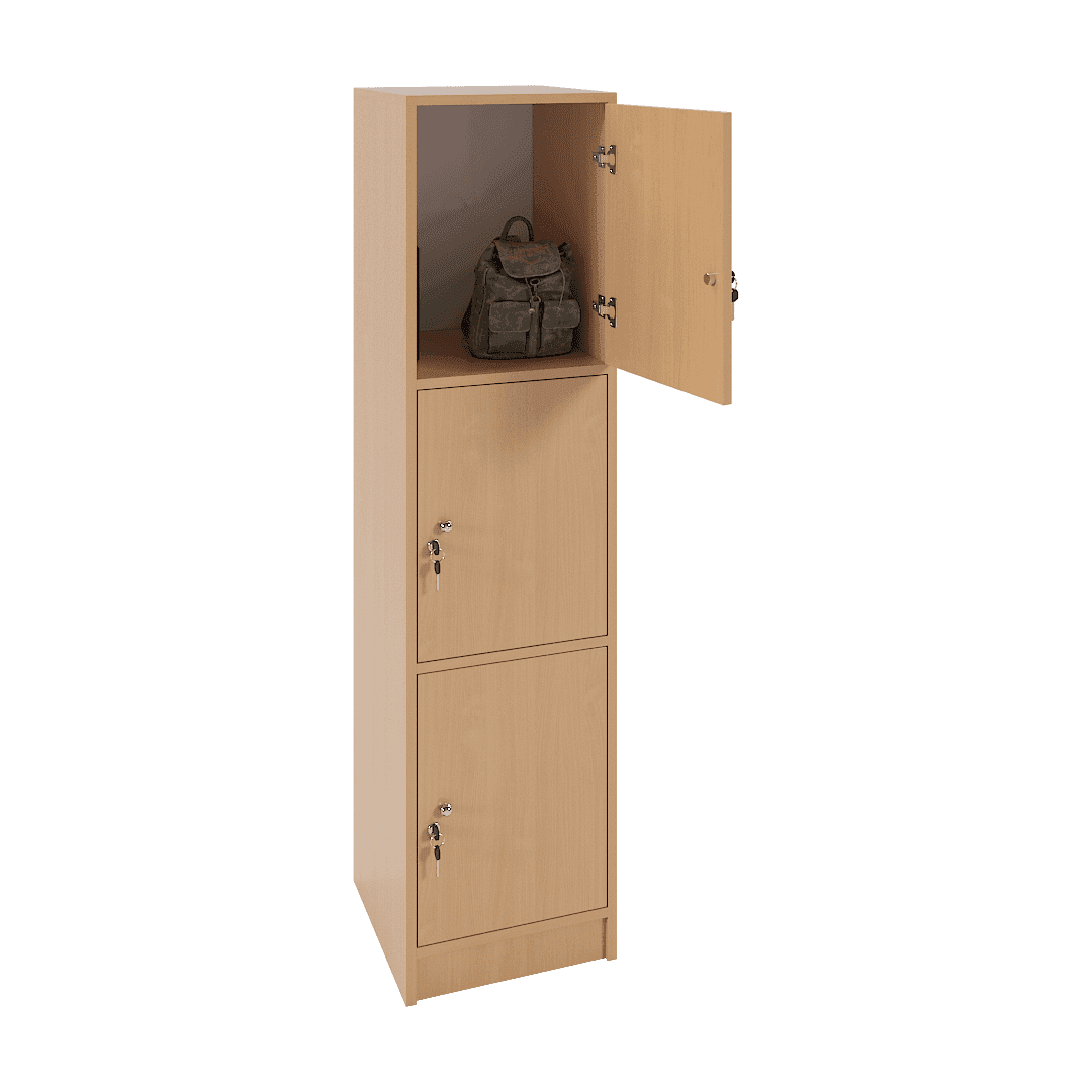 Dulap vestiar elevi 3 casete (1x3) 400x420x1600, Fag - imaginea 2