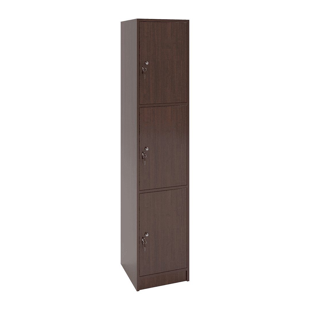 Dulap vestiar elevi 3 casete (1x3) 400x420x1900, Wenge