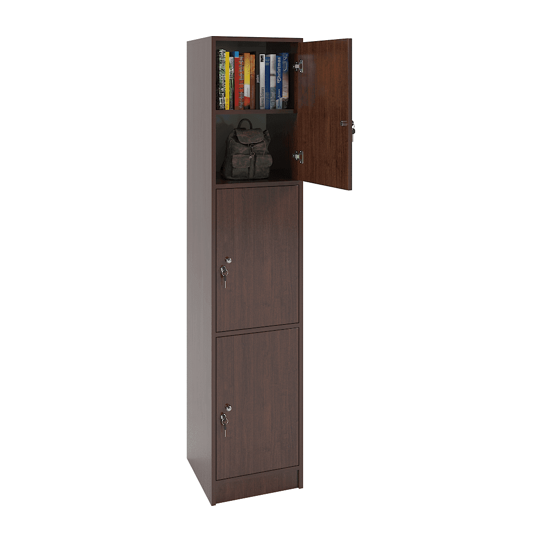 Dulap vestiar elevi 3 casete (1x3) 400x420x1900, Wenge - imaginea 2