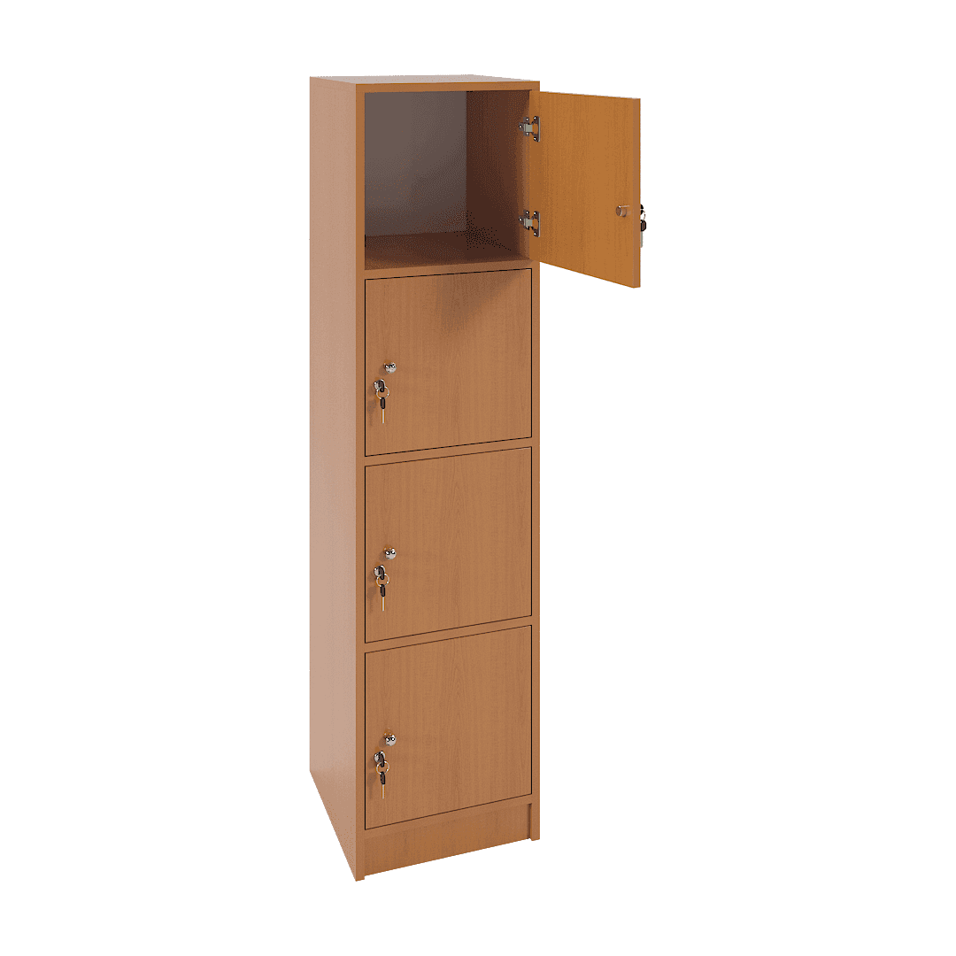 Dulap vestiar elevi 4 casete (1x4) 400x420x1600, Cireș - imaginea 2