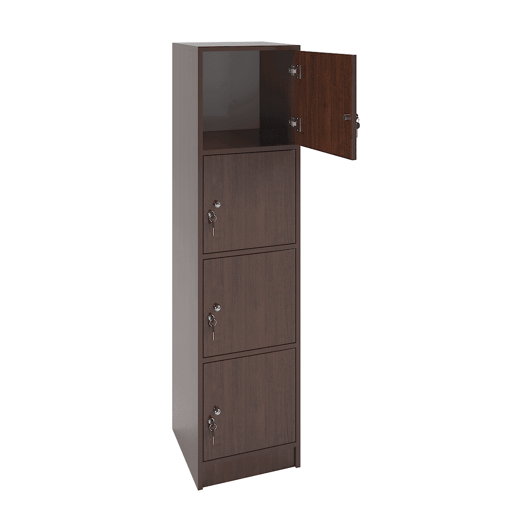 Dulap vestiar elevi 4 casete (1x4) 400x420x1600, Wenge - imaginea 2