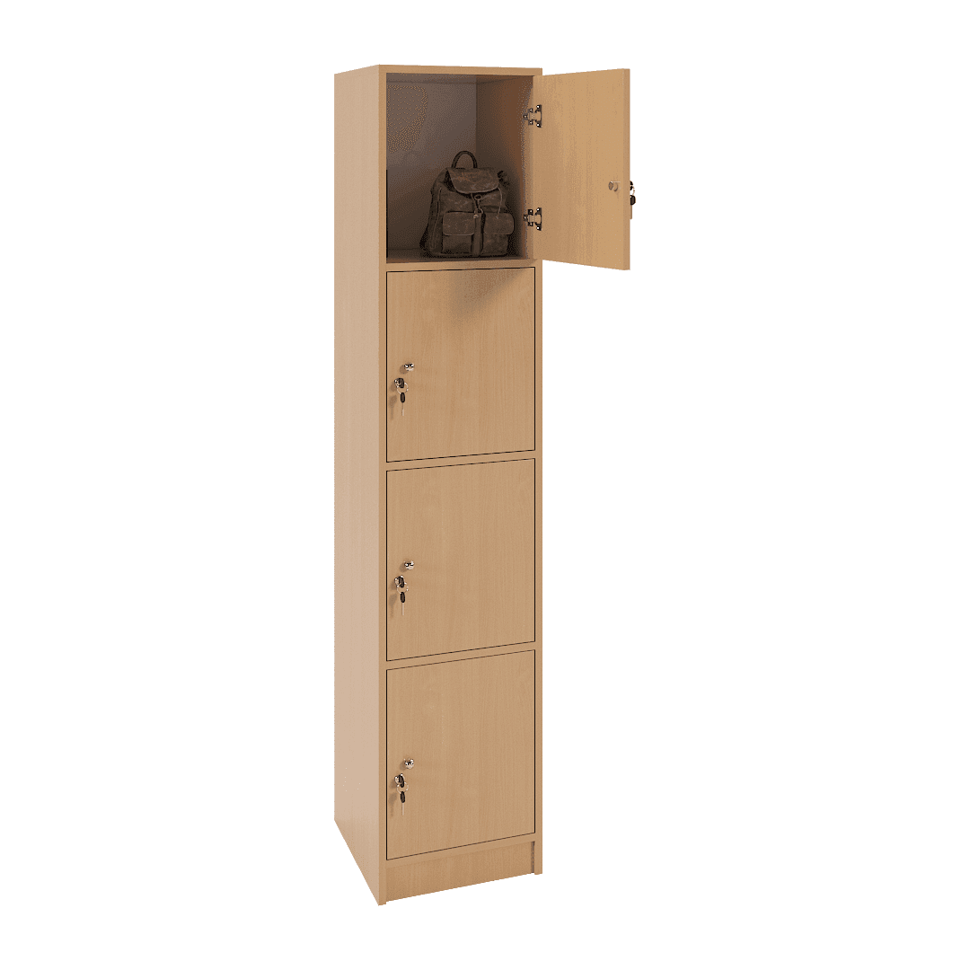Dulap vestiar elevi 4 casete (1x4) 400x420x1900, Fag - imaginea 2