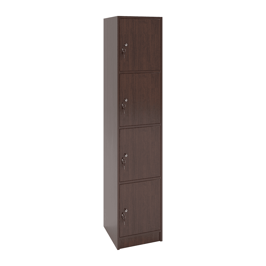 Dulap vestiar elevi 4 casete (1x4) 400x420x1900, Wenge