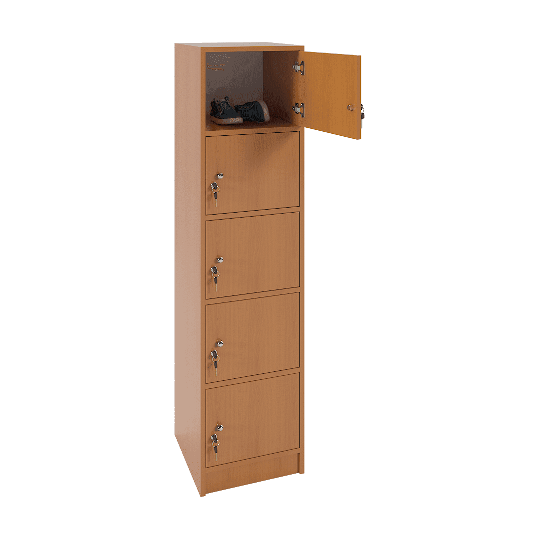 Dulap vestiar elevi 5 casete (1x5) 400x420x1600, Cireș - imaginea 2