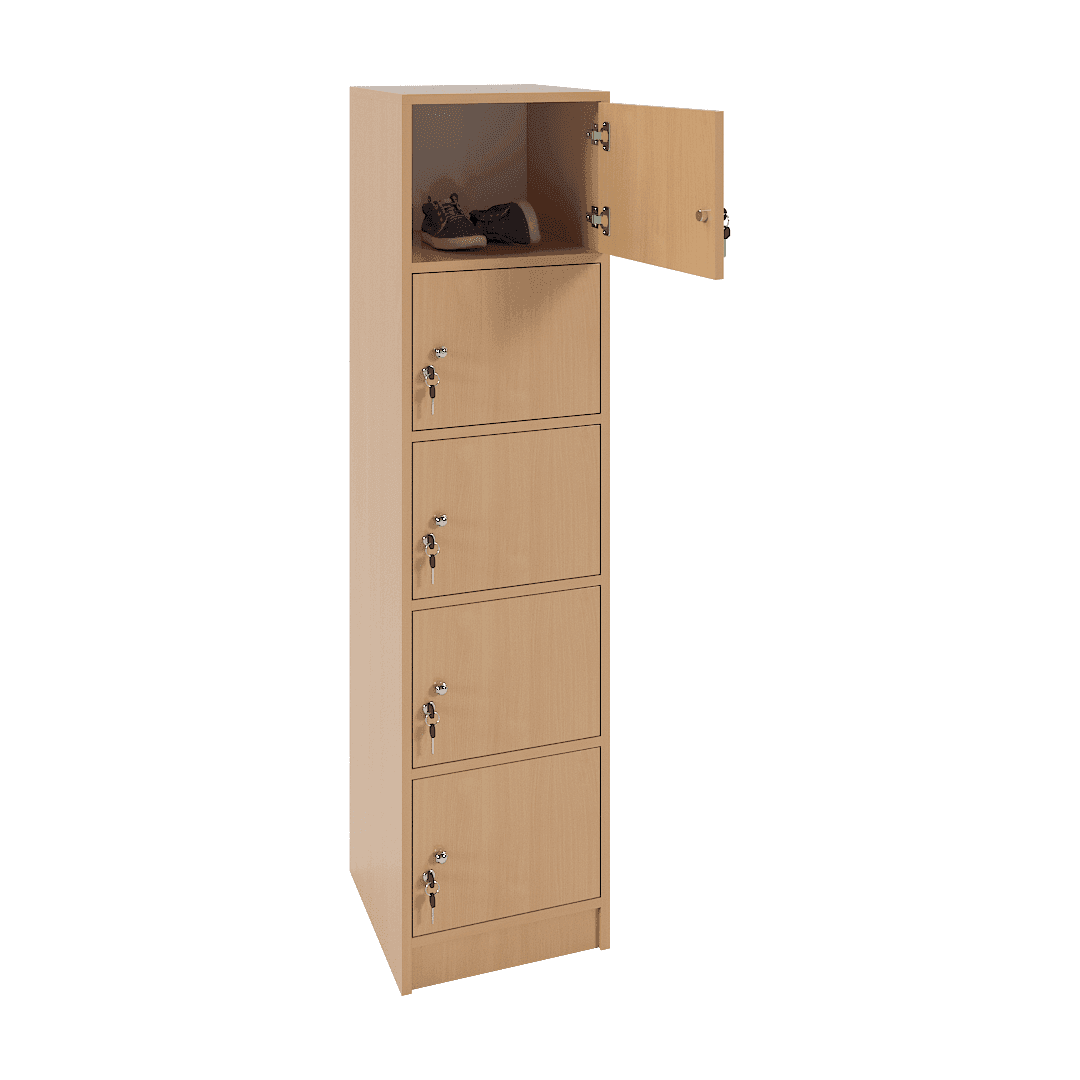 Dulap vestiar elevi 5 casete (1x5) 400x420x1600, Fag - imaginea 2