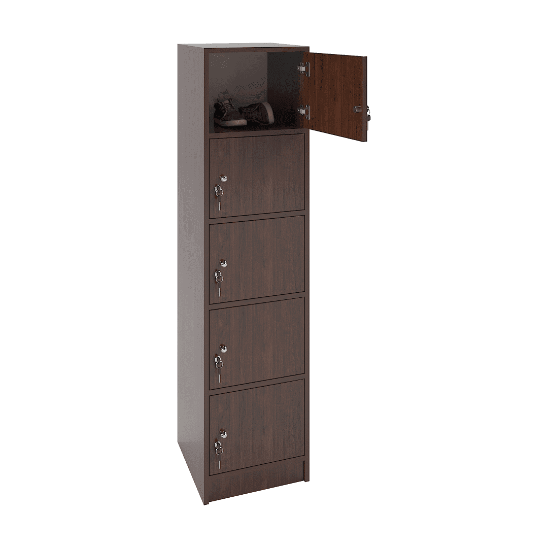 Dulap vestiar elevi 5 casete (1x5) 400x420x1600, Wenge - imaginea 2