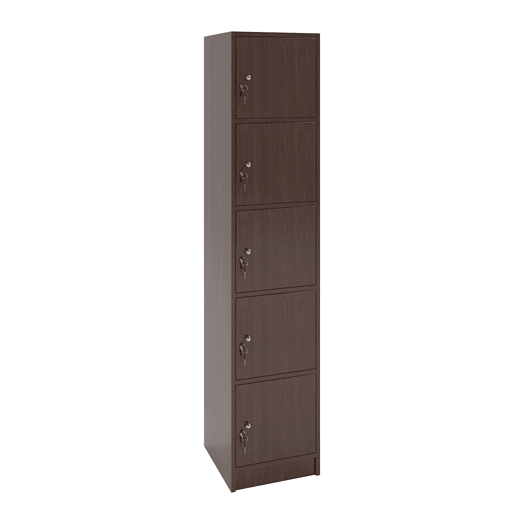 Dulap vestiar elevi 5 casete (1x5) 400x420x1900, Wenge