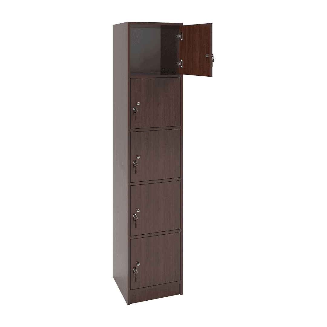 Dulap vestiar elevi 5 casete (1x5) 400x420x1900, Wenge - imaginea 2