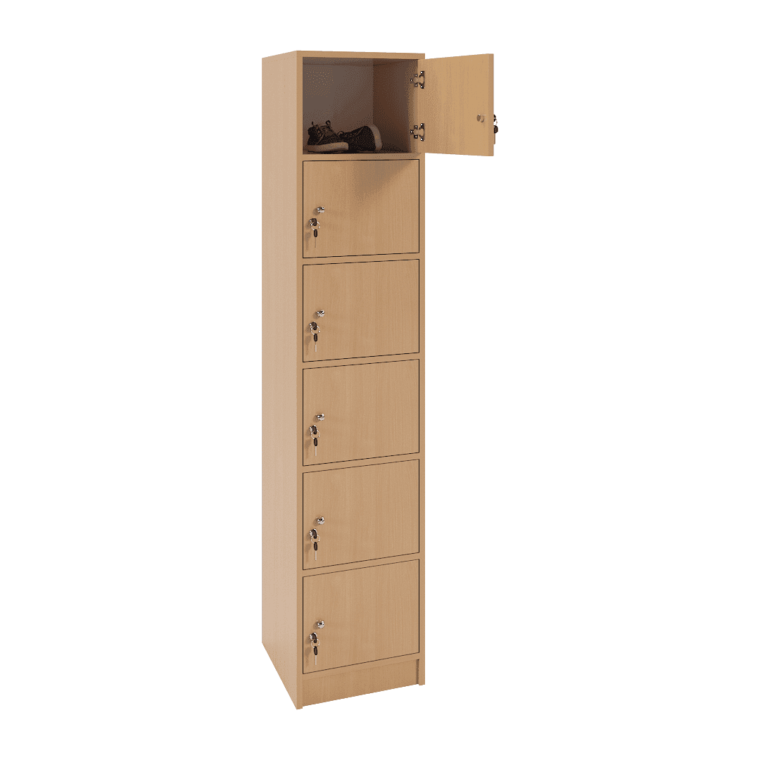 Dulap vestiar elevi 6 casete (1x6) 400x420x1900, Fag - imaginea 2