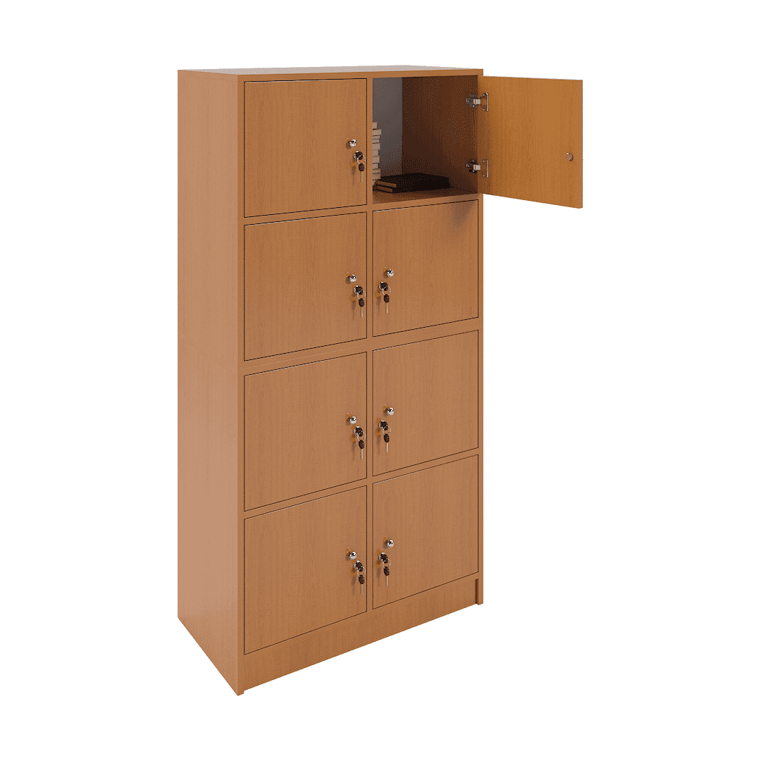 Dulap vestiar elevi 8 compartimente (2x4) 800x420x1600, Cireș - imaginea 2