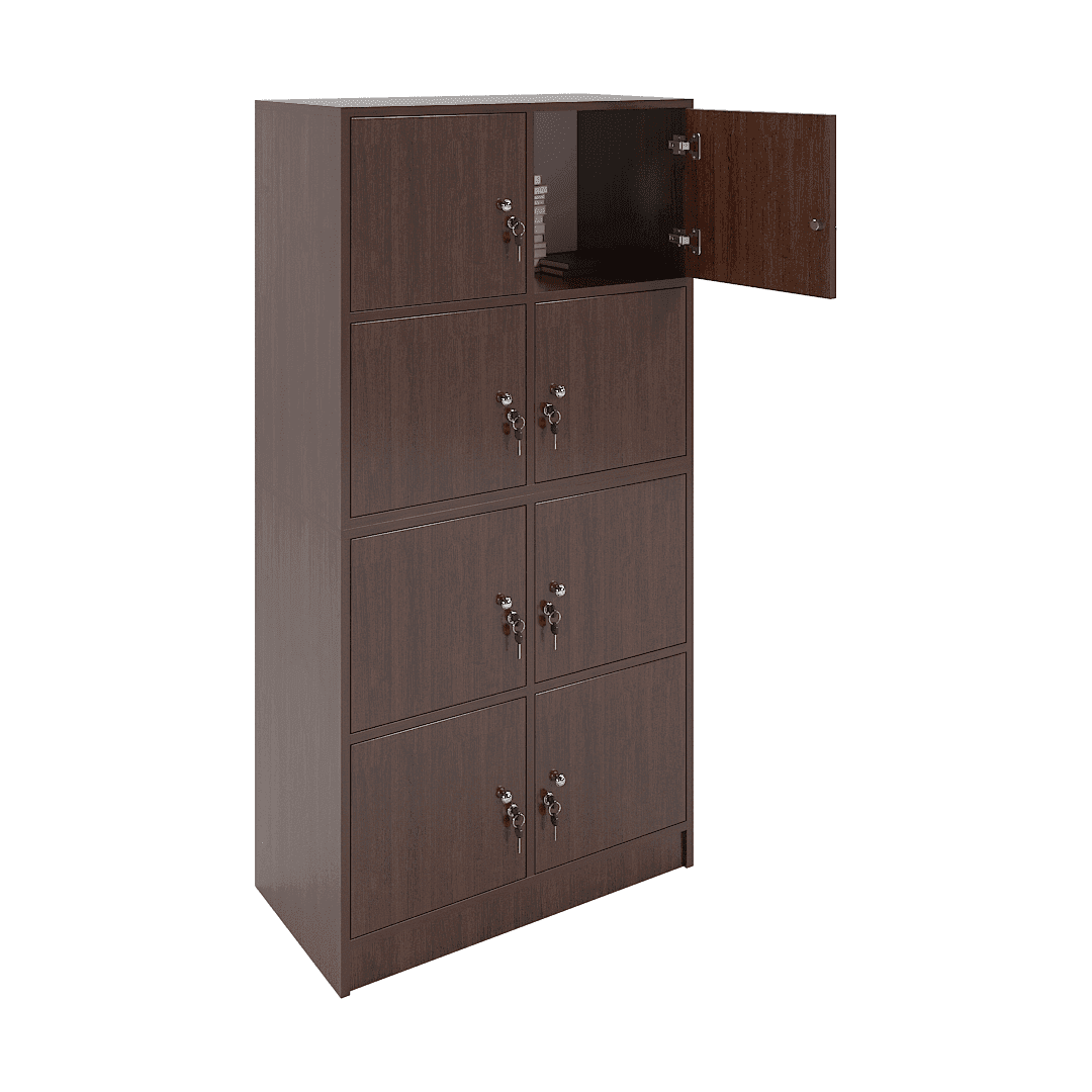 Dulap vestiar elevi 8 compartimente (2x4) 800x420x1600, Wenge - imaginea 2