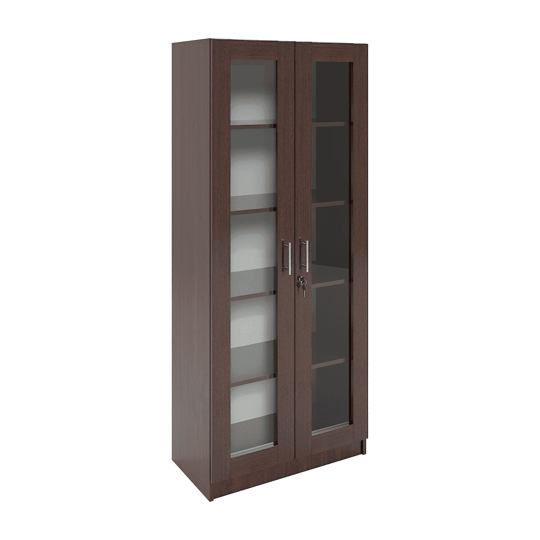 Dulap vitrină 2 uși sticlă 800x400x1900, Wenge