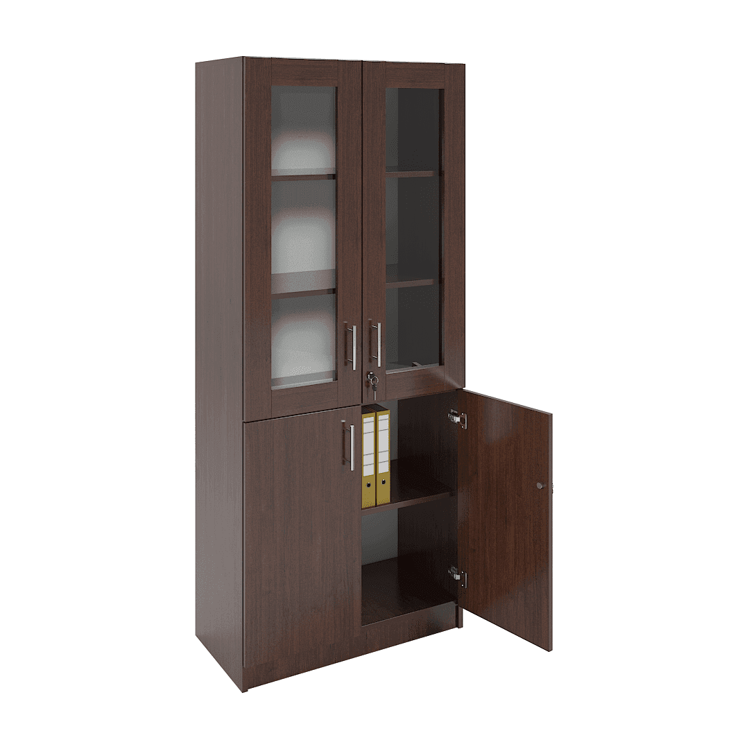 Dulap vitrină 2 uși sticlă sus și 2 uși jos 800x420x1900, Wenge - imaginea 2