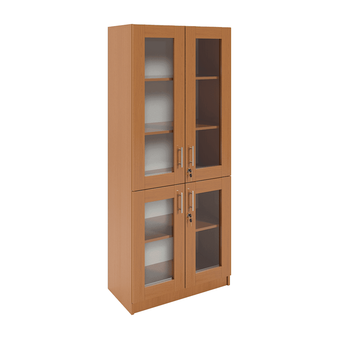 Dulap vitrină 4 uși sticlă 800x420x1900, Cireș