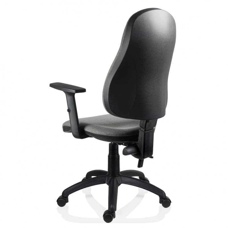 Scaun ergonomic rotativ Xenia Gri textil cu brate - imaginea 3