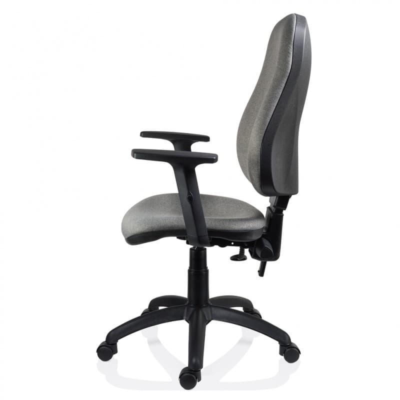 Scaun ergonomic rotativ Xenia Gri textil cu brate - imaginea 4