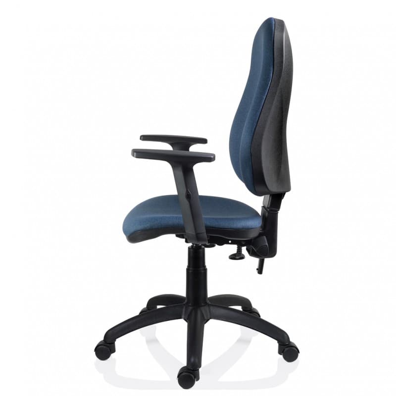 Scaun ergonomic rotativ Xenia Albastru textil cu brate - imaginea 5
