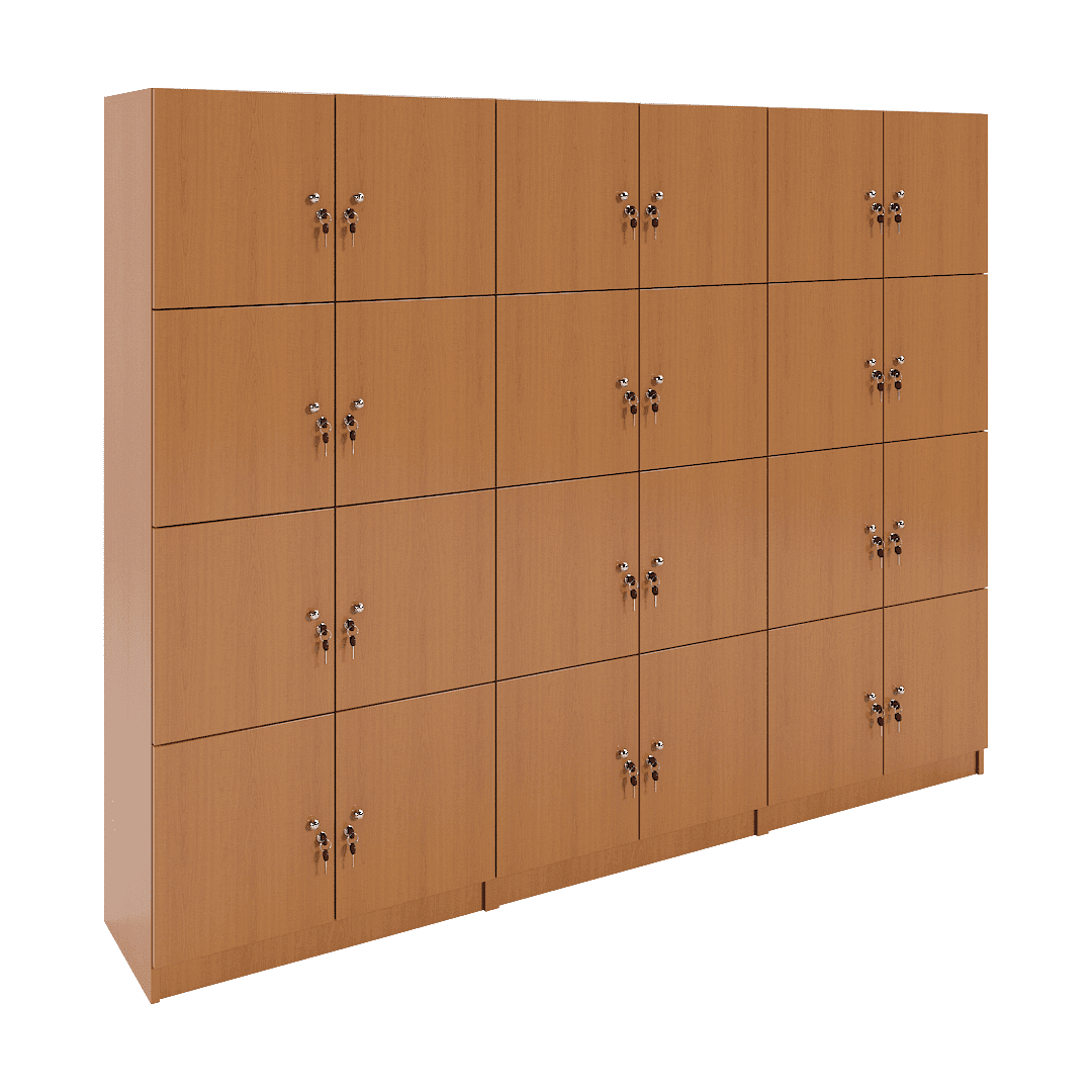 Set dulapuri compartimentate 24 casete (6x4) 2400x400x1900, Cireș