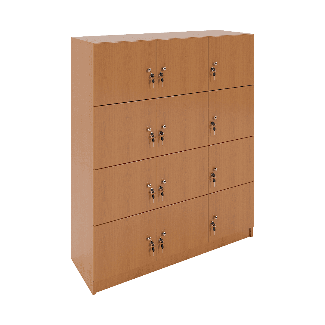 Set dulapuri suprapuse 12 casete (3x4) 1200x420x1440, Cireș