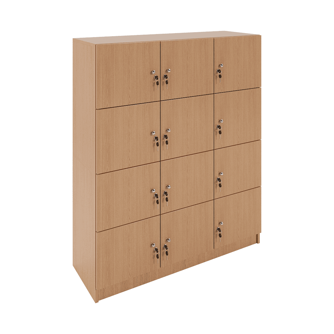 Set dulapuri suprapuse 12 casete (3x4) 1200x420x1440, Stejar