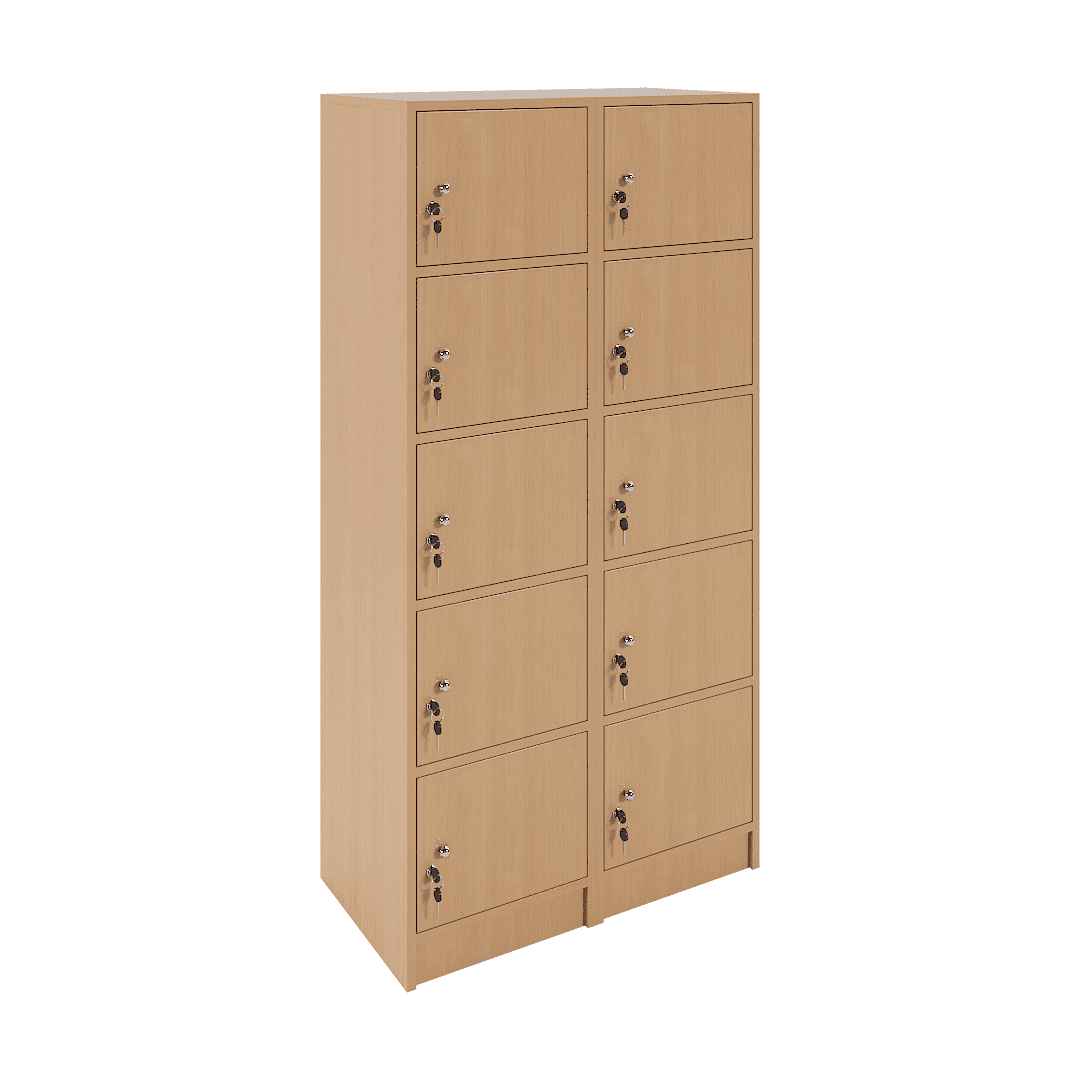 Set dulapuri vestiar elevi 10 casete (2x5) 800x420x1600