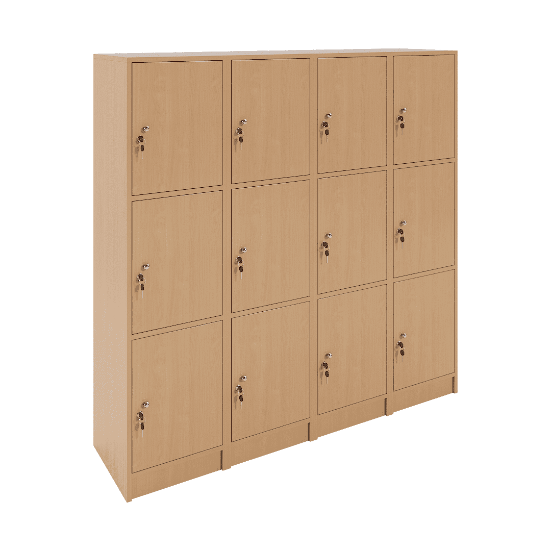 Set dulapuri vestiar elevi 12 casete (4x3) 1600x420x1600