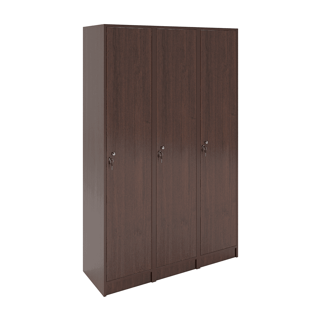 Set dulapuri vestiar elevi 3 uși 1200x420x1900, Wenge