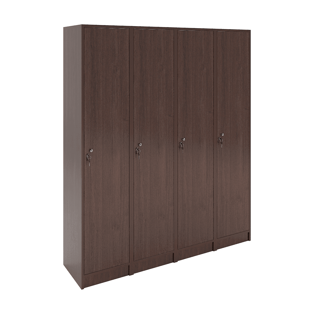Set dulapuri vestiar elevi 4 uși 1600x420x1900, Wenge