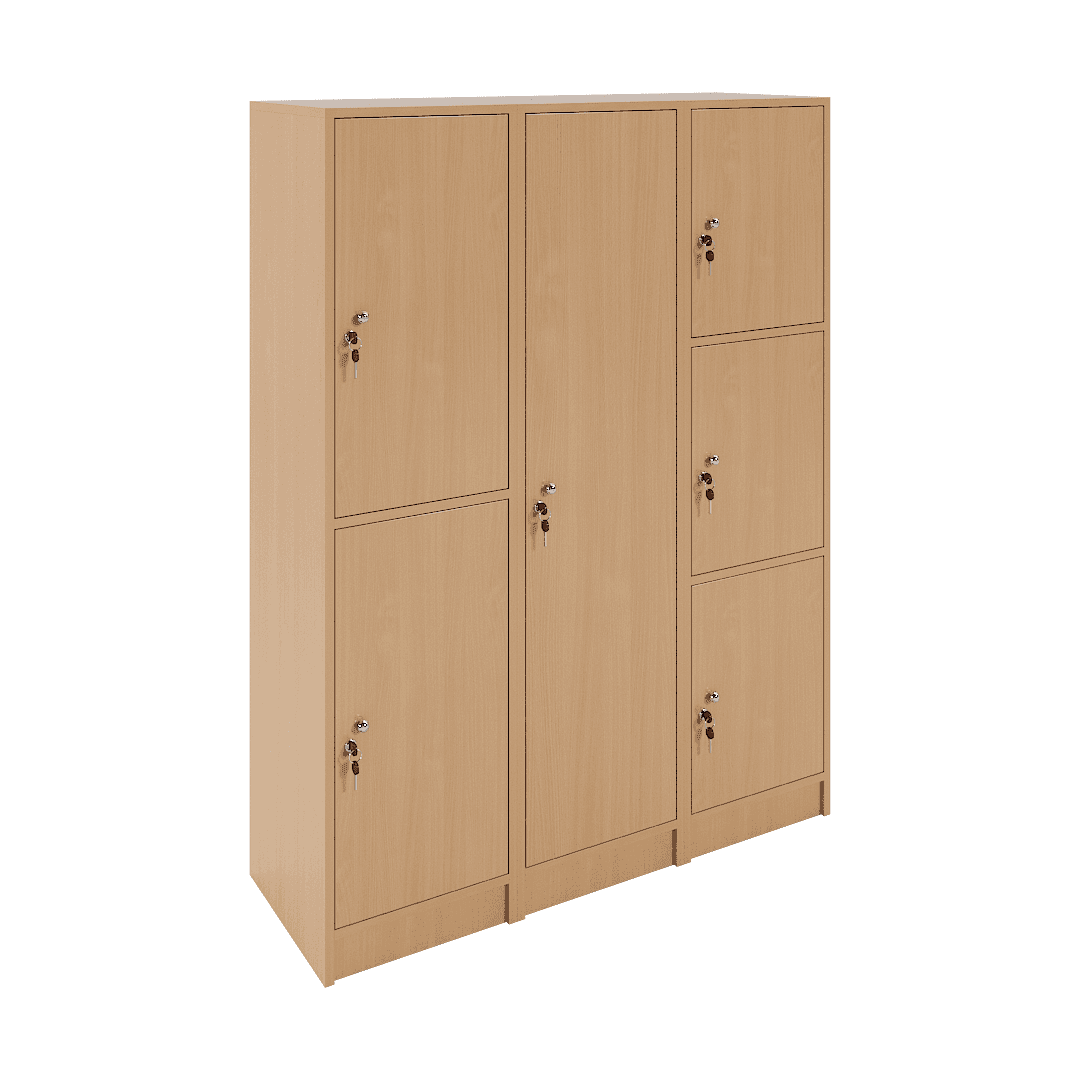 Set dulapuri vestiar elevi 6 casete (2+1+3) 1200x420x1600