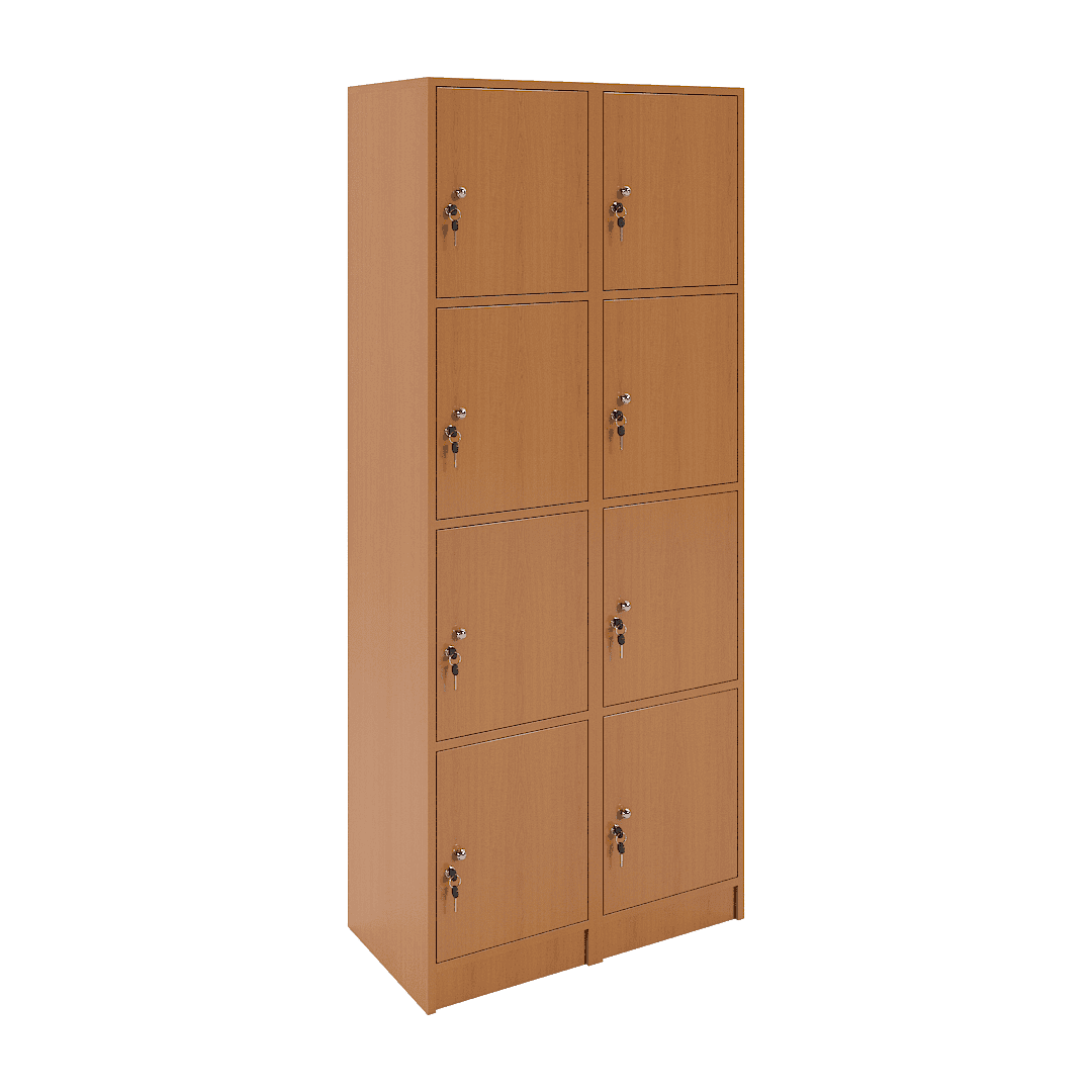 Set dulapuri vestiar elevi 8 casete (2x4) 800x420x1900, Cireș
