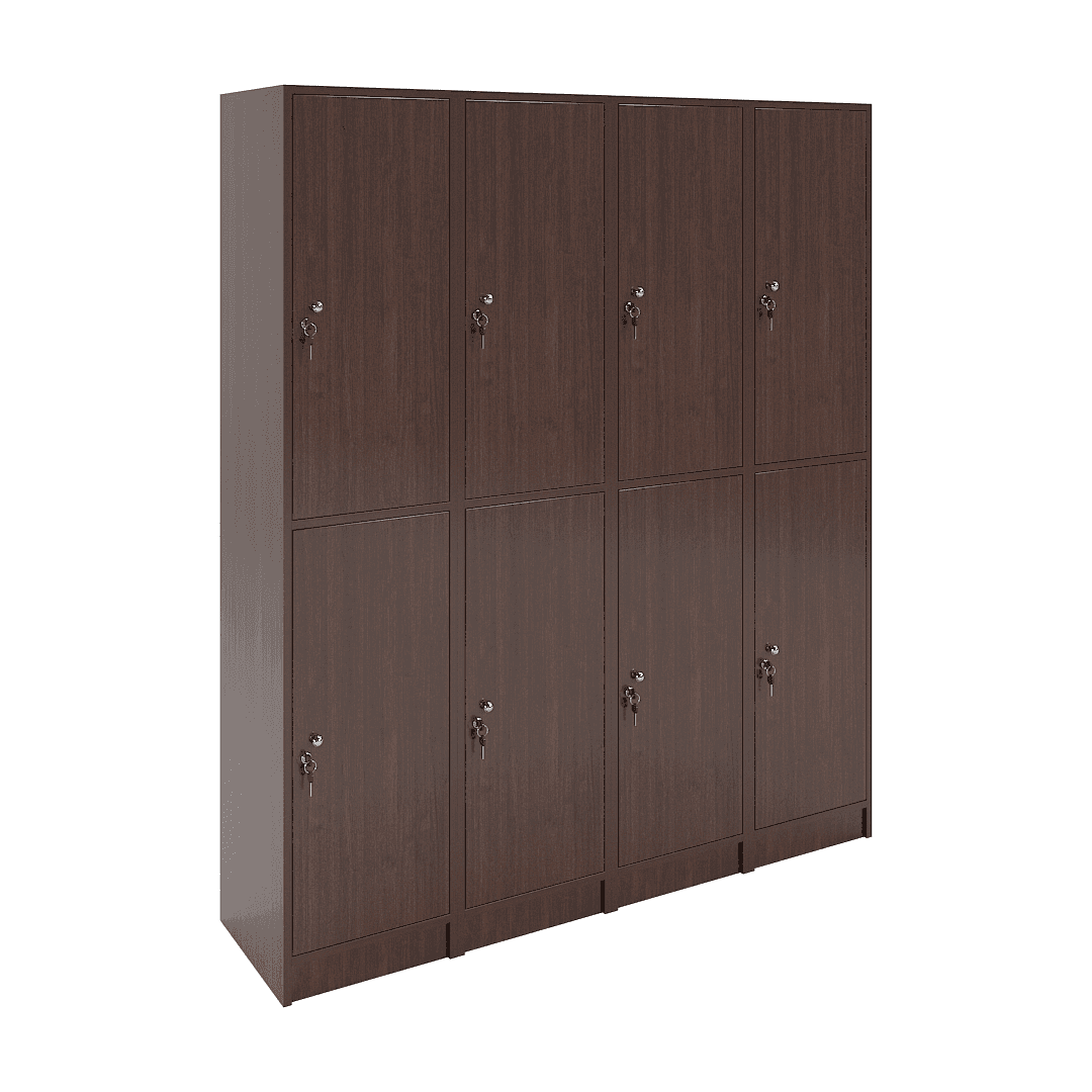 Set dulapuri vestiar elevi 8 casete (4x2) 1600x420x1900, Wenge