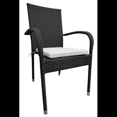 Scaun Otel si Imitatie Ratan maro cu Perna 64x56x94